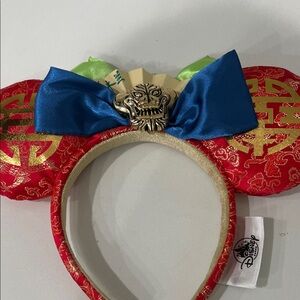 Disney Red and Gold Hair Accessory with Blue Bow